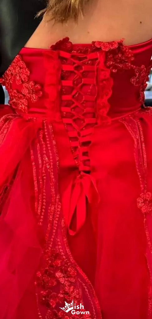 Gorgeous Strapless Lace A-line Short Mini Homecoming Dress,EPT447