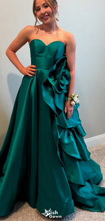 Gorgeous Strapless Sweetheart A-line Long Prom Dress Ideas, Evening Party Dresses,WGP1600