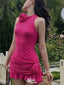 Elegant Halter Sheath Short Mini Homecoming Dress,EPT452