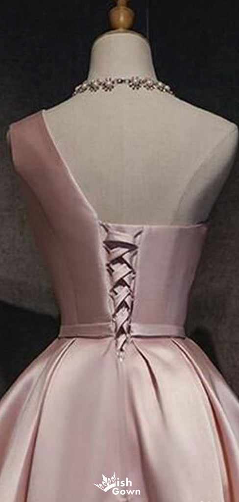 Elegant One-shoulder A-line Short Mini Homecoming Dress,EPT458