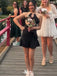 Formal Black Halter Sheath Short Mini Homecoming Dress,EPT467