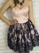 Gorgeous Strapless Lace A-line Short Mini Homecoming Dress,EPT476