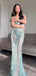 Popular Teal Spaghetti Strap Mermaid  Long Prom Dress Ideas, Evening Party Dresses,WGP1638