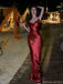 Classy Red Satin Strapless Prom Dress Sleek Backless Maxi Party Gown,WGP2156