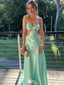 Unique Sage Green Strapless Satin A-Line Prom Dress with Bow Detail,WGP2126