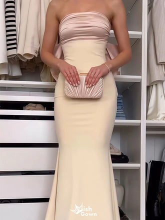 Elegant Champagne Sweetheart Mermaid Long Prom Dress Ideas, Evening Party Dresses,WGP1847