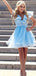 Elegant V-neck A-line Short Mini Homecoming Dress,EPT493