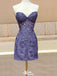 Elegant Strapless V-neck Sheath Short Mini Homecoming Dress,EPT501