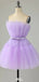 Elegant Strapless A-line Short Mini Homecoming Dress,EPT502