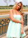 Casual Spaghetti Strap A-line Short Mini Homecoming Dress,EPT513