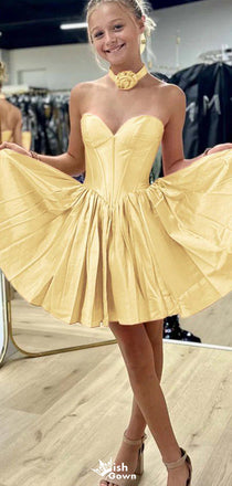 Elegant Strapless Sweetheart A-line Short Mini Homecoming Dress,EPT519