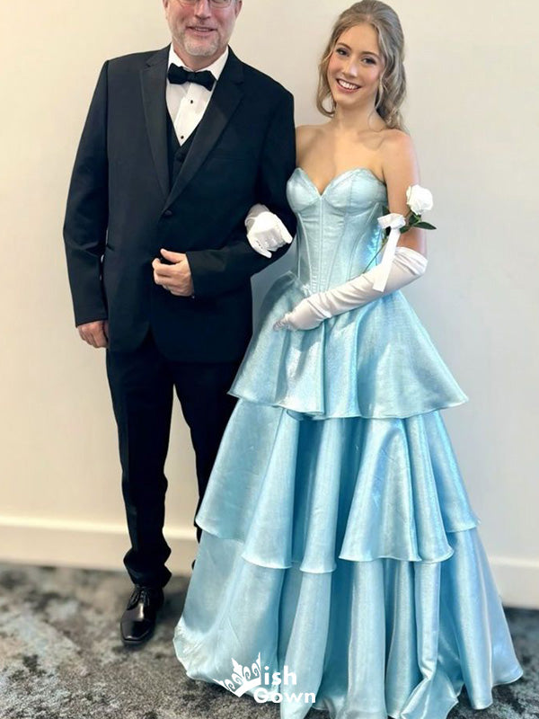 Gorgeous Sweetheart Strapless A-line Long Prom Dress Ideas, Evening Party Dresses,WGP1667