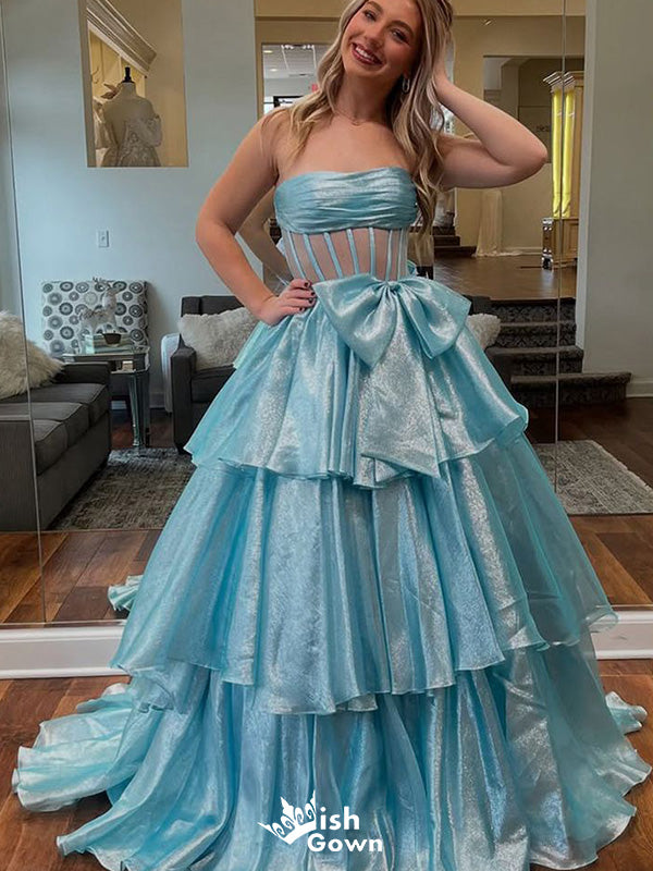 Gorgeous Strapless A-line Long Prom Dress Ideas, Evening Party Dresses,WGP1669