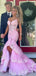 Elegant Applique Pink Spaghetti Strap Mermaid Long Prom Dress Ideas, Evening Party Dresses,WGP1983