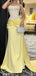 Elegant Yellow Sweetheart Mermaid Long Prom Dress Ideas, Evening Party Dresses,WGP1806