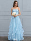 Elegant Blue Sweetheart A-Line Long Prom Dress Ideas, Evening Party Dresses,WGP1795