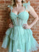 Elegant Sweetheart Spaghetti Strap A-line Short Mini Homecoming Dress,EPT330
