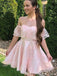Elegant Sweetheart Off-shoulder Lace A-line Short Mini Homecoming Dress,EPT331