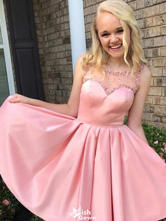 Elegant Sweetheart Bateau A-line Short Mini Homecoming Dress,EPT332