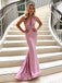 Elegant Pink V-Neck Mermaid Long Sleeveless Long Party Prom Dresses,Evening Dress Online, WGP760