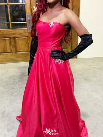 Elegant Sweetheart Strapless A-line Unique Long Prom Dress Ideas, Evening Party Dresses,WGP1163