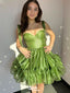 Cute Green Sweetheart Ball Gown Square Popular Cheap Short Homecoming Dresses, EPT290