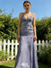 Fancy Lavender Floral Embroidered Prom Dress Spaghetti Strap Lace Evening Gown,WGP2207