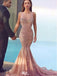 Sexy Pink Halter Mermaid Long Prom Dress Ideas, Evening Party Dresses,WGP1889