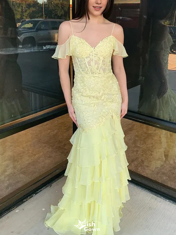Gorgeous Sweetheart Spaghetti Strap Off-shoulder Mermaid Unique Long Prom Dress Ideas, Evening Party Dresses,WGP1165