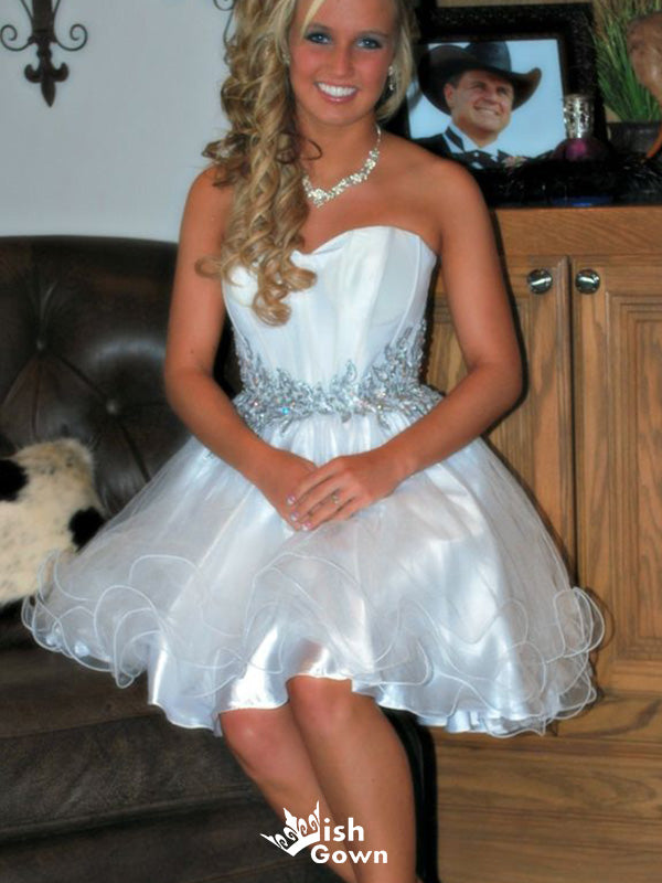 Gorgeous Strapless A-line Short Mini Homecoming Dress,EPT572