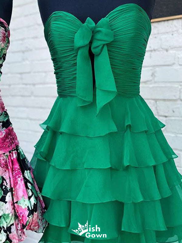 Casual Strapless Sweetheart A-line Short Mini Homecoming Dress,EPT575