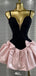 Elegant Spaghetti Strap V-neck A-line Short Mini Homecoming Dress,EPT578