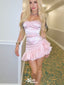Elegant Strapless Sheath Short Mini Homecoming Dress,EPT589