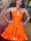 Sexy Halter A-line Short Mini Homecoming Dress,EPT597