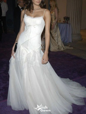 Elegant Spaghetti Strap A-line Long Prom Dress Ideas, Evening Party Dresses,WGP1756