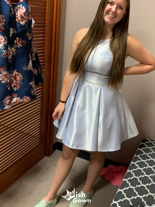 Elegant Halter A-line Short Mini Homecoming Dress,EPT615