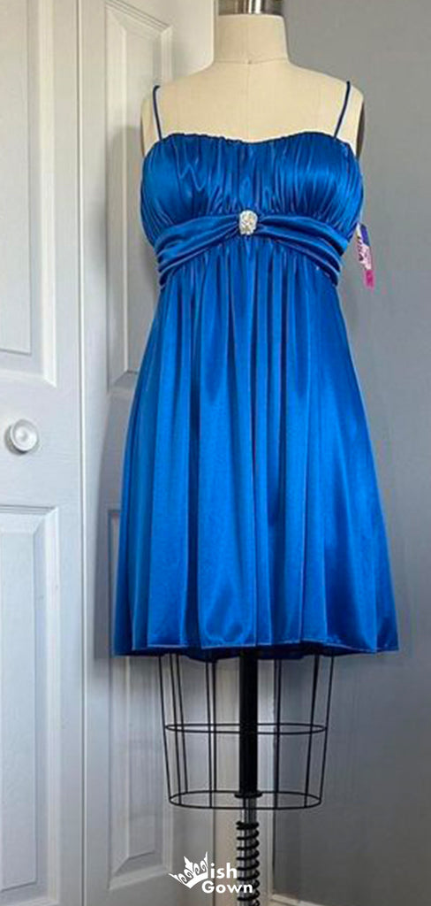 Elegant Spaghetii Strap A-line Short Mini Homecoming Dress,EPT617