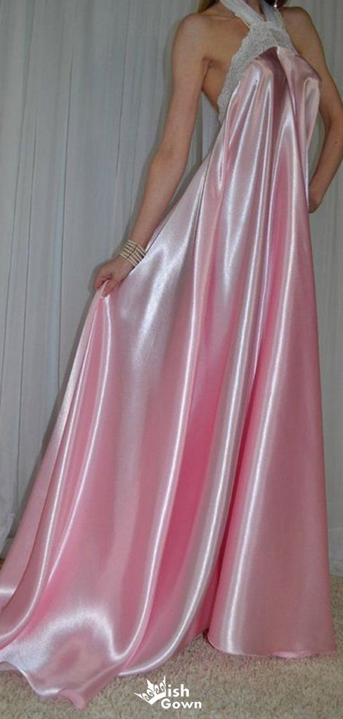 Elegant Halter A-line Long Prom Dress Ideas, Evening Party Dresses,WGP1778