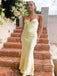 Elegant Mermaid Spaghetti Straps V Neck Sleeveless Cheap Maxi Long Party Prom Gowns,Evening Dresses,WGP410