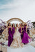 Elegant Mismatched Purple Sleeveless A-Line Long Bridesmaid Dresses Online,WGM441