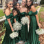 Elegant Green Off-Shoulder Sleeveless Mermaid Long Bridesmaid Dresses Online , WGM416
