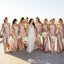Chic Pink Halter Satin Bridesmaid Dress Sleeveless Floor Length High End Party Gown,WGM476
