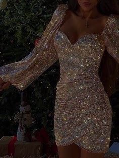 Shiny Sweetheart Long Sleeve Mermaid Sequin Short Homecoming Dresses For Party, EPT668