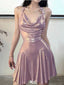 Sexy Pink Halter Strap Sleeveless A-Line Short Homecoming Dresses For Party, EPT664