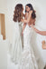 Elegant Applique White Spaghetti Strap Mermaid Long Wedding Dresses With Sweep Trailing,WDH185