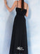 Black Spaghetti Straps Criss Cross Lace-up Slits Sheath A-line Evening Gowns Prom Dresses, WGP222