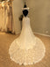 Memraid Open Back Lace Long Cheap Wedding Dress, WG689